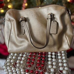 Gold COACH Crossbody Satchel